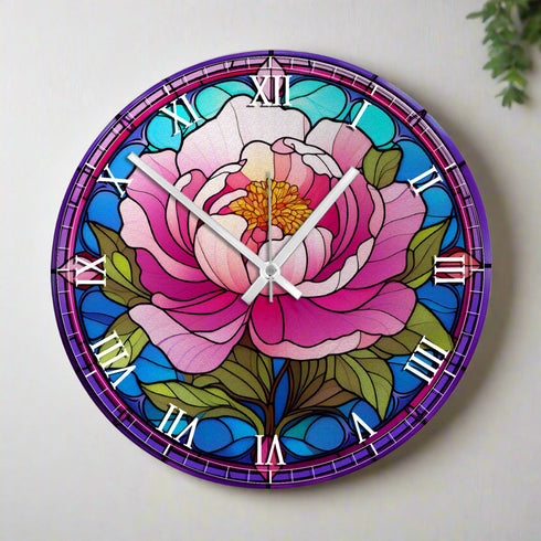 Peony Suncatcher Effect Clock